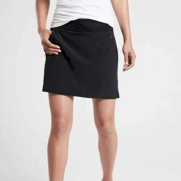 ATHLETA BLACK BROOKLYN SKORT 16 INCHES TRAVEL PICKLEBALL OUTDOOR SPORTS SIZE 2 - Picture 4 of 12
